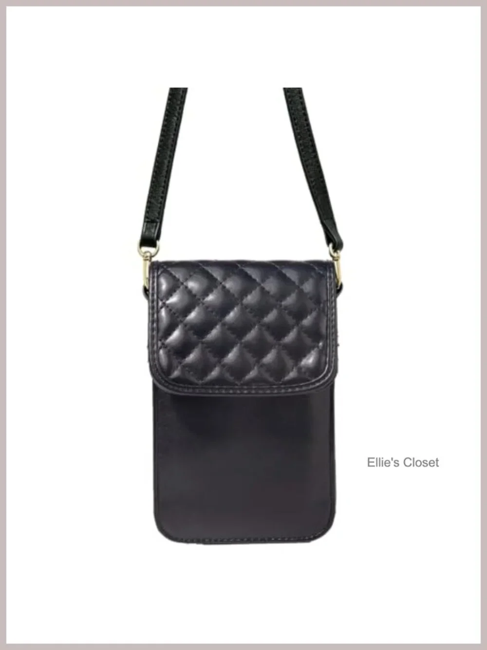 Quilted Faux Leather Crossbody Bag with Phone Pocket